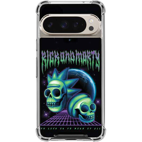 Adult Swim Rick and Morty Neon Skulls Pixel 9 Pro XL Clear Case